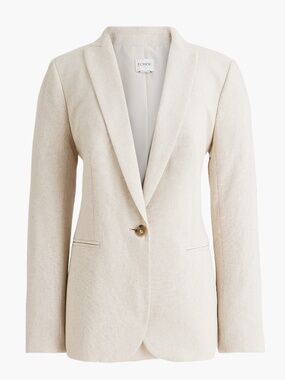 J.Crew Linen-blend One-button Blazer